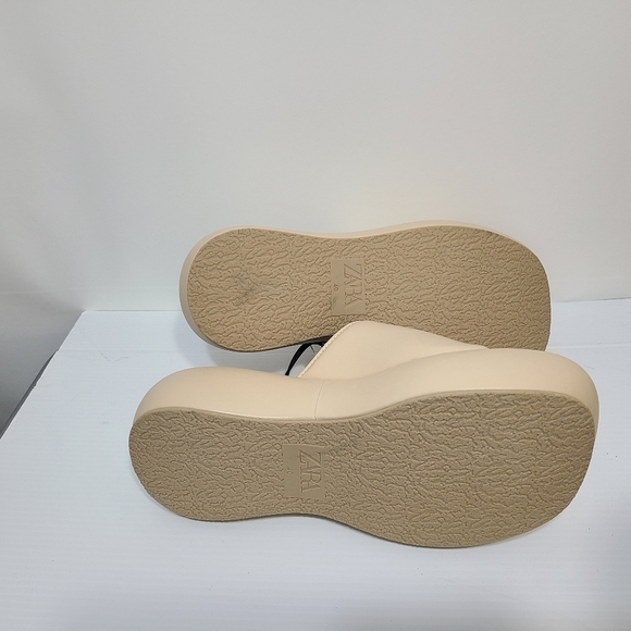 ZARA FLATFORM SANDALS BEIGE SIZE 9 | 3607/110/716 - Picture 12 of 13